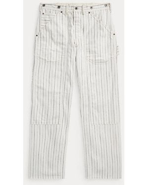 RRL Pantaloni in twill a spina di pesce - Bianco