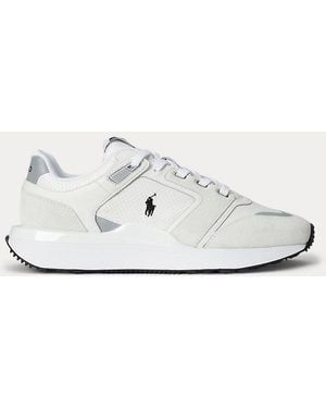 Polo Ralph Lauren Baskets Train 89 V2 À Pans En Daim - Blanc