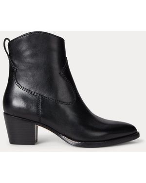 Ralph Lauren Ralph Lauren Harpher Burnished Leather Bootie - Black