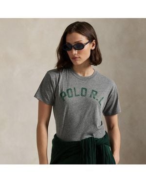 Ralph Lauren Logo Jersey Crewneck Tee - Gray