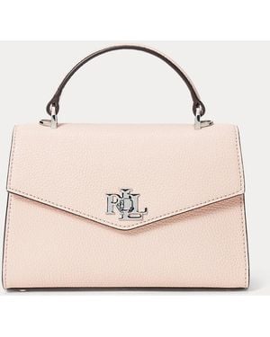 Ralph Lauren Pebbled Leather Small Farrah Satchel - Pink