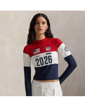 Ralph Lauren Team Usa Stretch Jersey Mockneck - Red