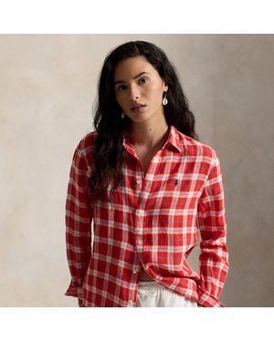 Polo Ralph Lauren Ralph Lauren Classic Fit Plaid Linen Shirt - Red