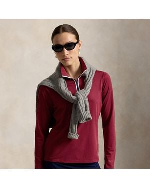 Ralph Lauren Polo De Manga Larga Con Cremallera Corta - Rojo