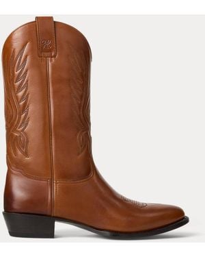 Ralph Lauren Leather Western Boot - Brown