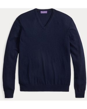 Ralph Lauren Kaschmirpullover Mit V-Ausschnitt - Blau