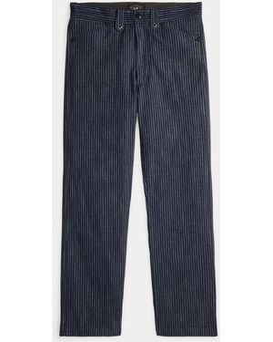 RRL Striped Jacquard Officer Trouser - Blue