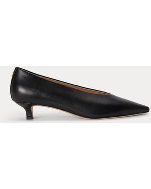 Ralph Lauren Zapato Francesca De Piel De Napa - Negro