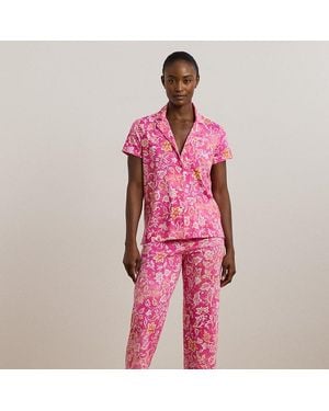 Ralph Lauren Floral Jersey Cropped Sleep Set - Pink