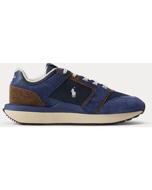 Ralph Lauren Train 89 V2 Suede-Panelled Trainer - Blue