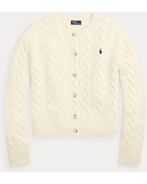 Polo Ralph Lauren Kabelgebreid Wol-Kasjmier Vest - Naturel