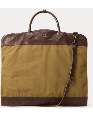 RRL Leather-Trim Oilcloth Garment Bag - Brown