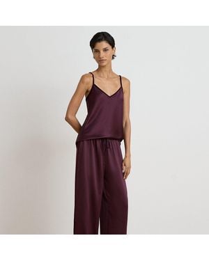 Ralph Lauren Conjunto De Pijama De Satén - Rojo