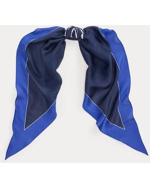 Ralph Lauren Logo Modal-Silk Diamond Scarf - Blue
