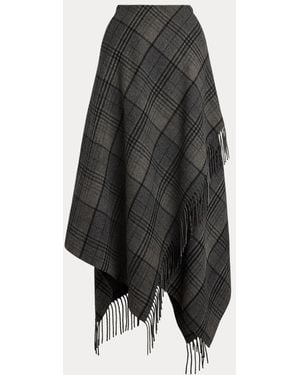 Ralph Lauren Hadiah Plaid Wool Skirt - Black