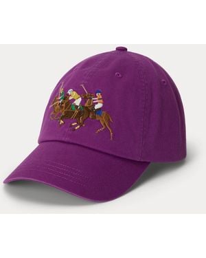 Polo Ralph Lauren Triple-Pony Twill Ball Cap - Purple