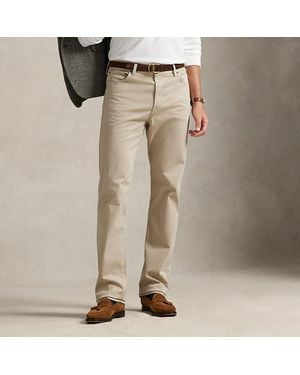 Ralph Lauren Varick Straight Stretch Sateen Trouser - Natural