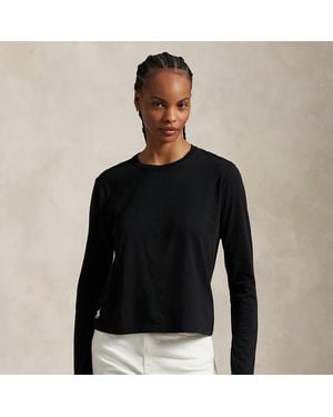 Polo Ralph Lauren Shrunken Fit Jersey Long-Sleeve Tee - Black
