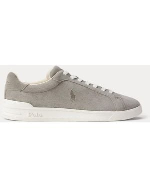 Ralph Lauren Heritage Court Ii Suede Sneaker - Gray