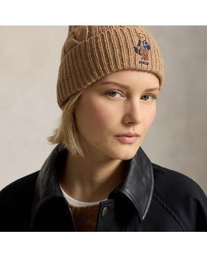 Polo Ralph Lauren Polo Bear Cable Wool-Blend Beanie - Brown