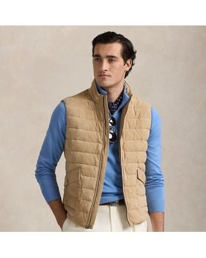 Ralph Lauren Quilted Suede Gilet - Blue