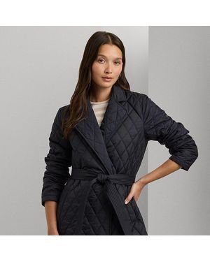 Ralph Lauren Diamond-Quilted Wrap Coat - Black