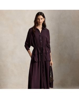 Ralph Lauren Crepe Utility Shirtdress - Brown