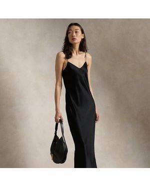 Polo Ralph Lauren Double-faced Satin Midi Slip Dress - Black