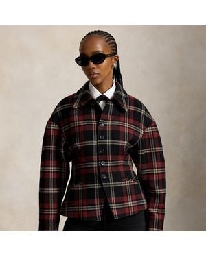 Ralph Lauren Plaid Tweed Sculpted Jacket - Black