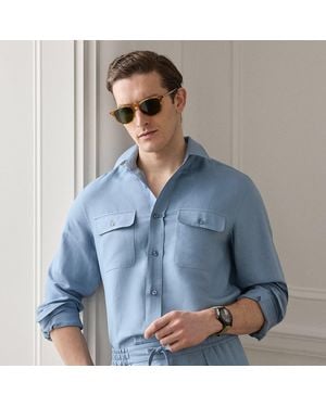 Ralph Lauren Silk-Linen Shirt - Blue