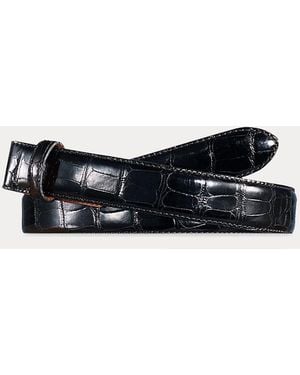 Ralph Lauren Ceinture En Alligator - Noir