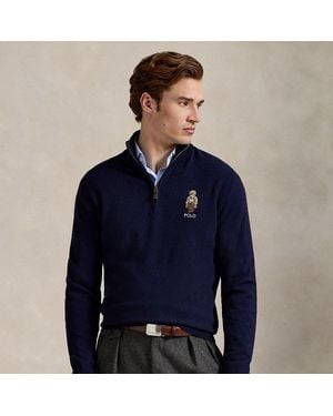 Polo Ralph Lauren Wollpullover Mit Polo Bear - Blau
