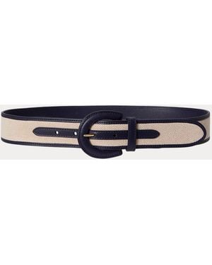 Lauren Ralph Lauren Canvas & Leather Bend-Back Belt Size S Lauren Ralph Lauren Logo Reversible Pebbled Leather Belt | Belk main image 3