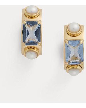 Ralph Lauren Orecchini a cerchio con pietre e perle - Blu