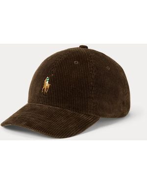 Polo Ralph Lauren Casquette De Baseball En Velours Côtelé - Marron