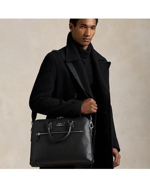 Polo Ralph Lauren Glad Leren Weekendtas - Zwart
