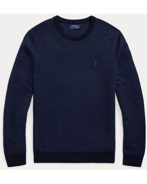 Polo Ralph Lauren Waschbarer Hahnentritt-Wollpullover - Blau