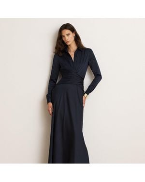 Ralph Lauren Abito in charmeuse con bottoni - Blu