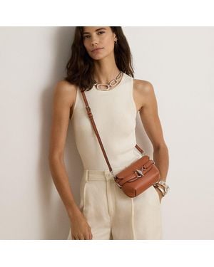 Ralph Lauren Leather Small Blaike Crossbody Bag - Purple