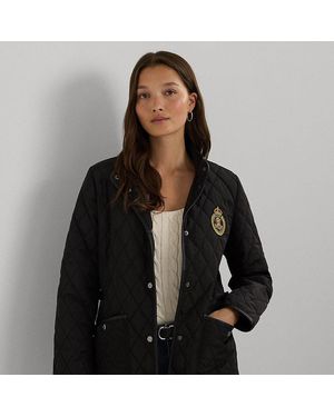 Ralph Lauren Petite - Buckle-trim Crest-patch Quilted Jacket - Black