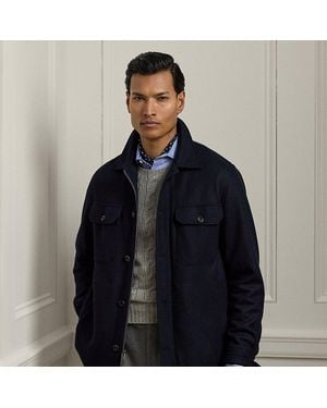 Ralph Lauren Felton Cashmere-Blend Shirt Jacket - Blue