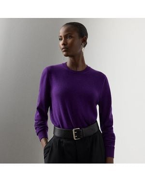 Ralph Lauren Ralph Lauren Cashmere-Blend Jersey Crewneck Sweater - Purple
