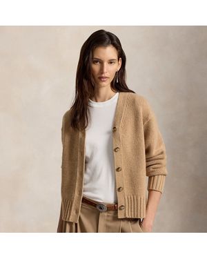 Ralph Lauren Cashmere V-Neck Cardigan - Natural