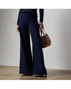 Ralph Lauren Daria Linen Wide-Leg Trouser - Blue