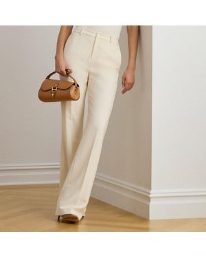 Ralph Lauren Stretch Crepe Straight Pant - Natural