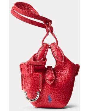 Ralph Lauren Polo Play Leather Bag Charm - Red