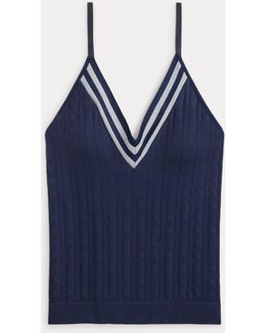 Ralph Lauren Cricket Cable V-Neck Camisole - Blue