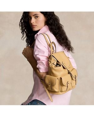 Ralph Lauren Leather Bellport Backpack - Natural