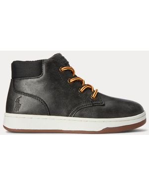Polo Ralph Lauren Ralph Lauren Boy's Polo Court High-Top Faux-Leather Sneaker - Black