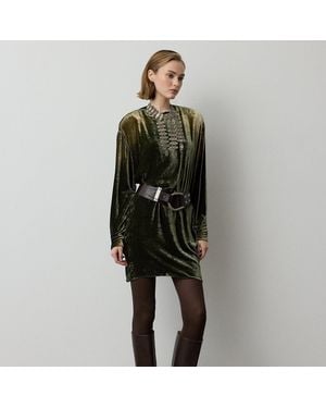 Ralph Lauren Tessy Velvet Cocktail Dress - Green